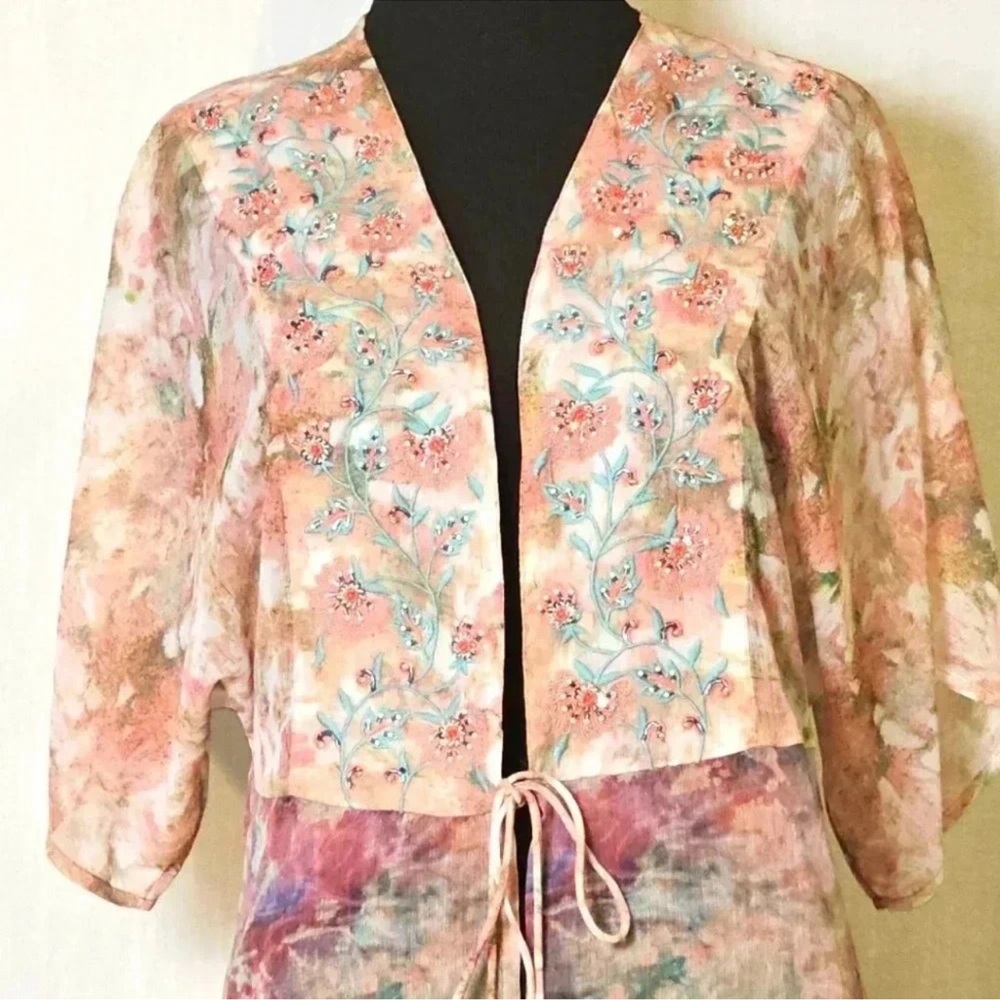 Soft Surroundings Multicolor Floral Topper / Kimono - Picture 3 of 7